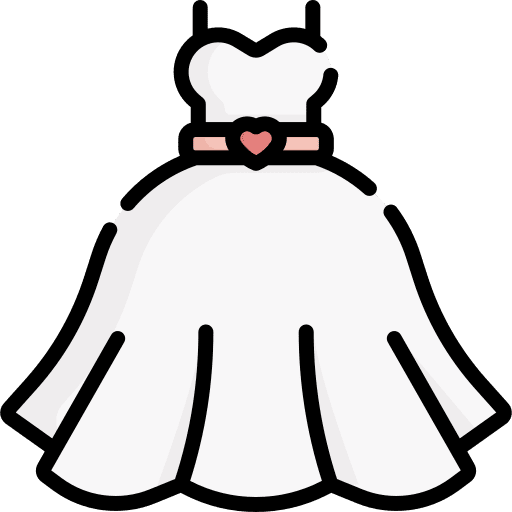 Wedding dress fashion heart love icon