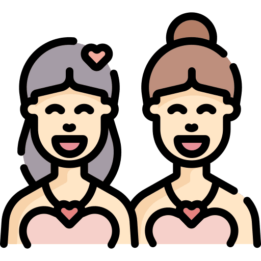 Couple elegant female woman icon