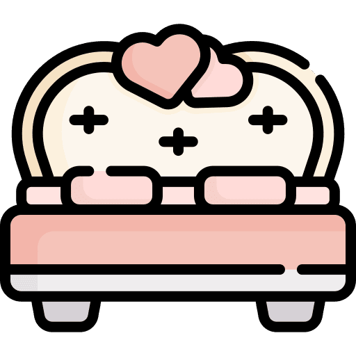 Double bed love wedding bedroom icon