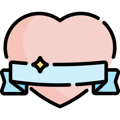 Heart love and romance ribbon heart icon