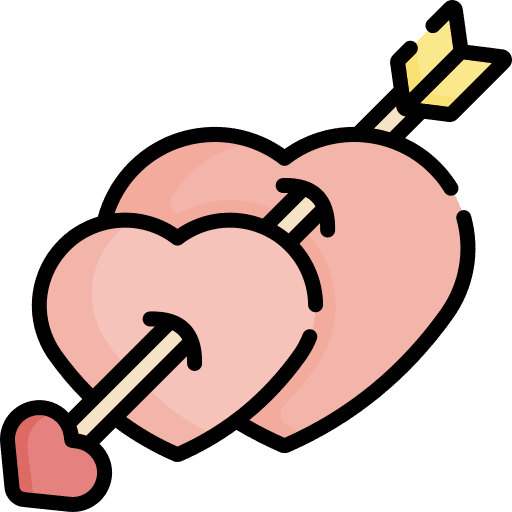 Heart valentines day arrow fall in love icon