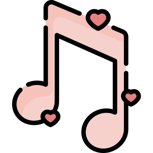 Musical note quaver love wedding icon