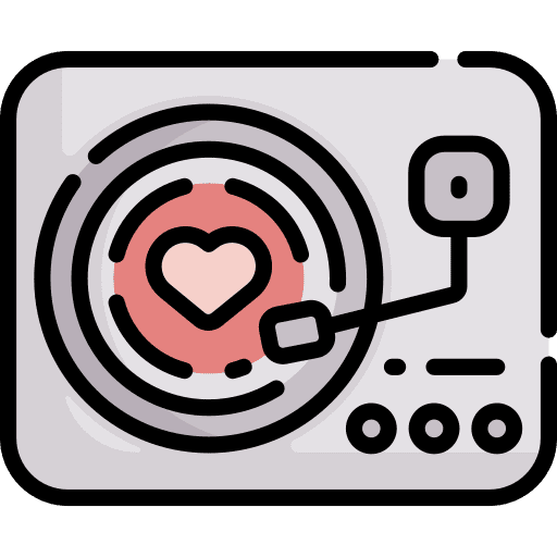 Turntable electronics love heart icon