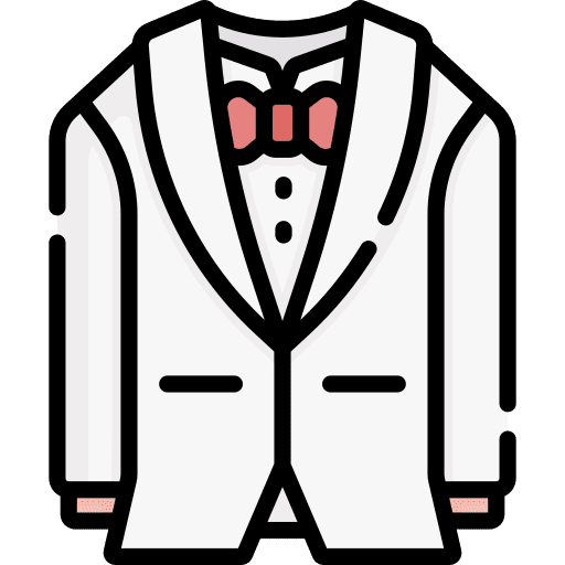Wedding suit elegant wedding suit bow tie icon