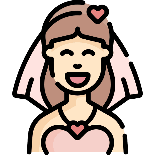 Bride woman bride brown hair icon
