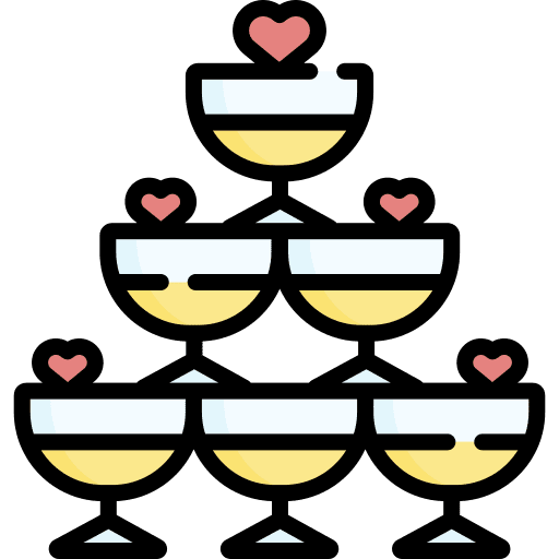 Champagne wedding celebration drink icon