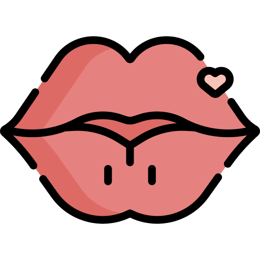 Kiss love heart love and romance icon