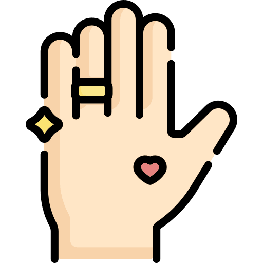 Wedding ring heart hand wedding icon