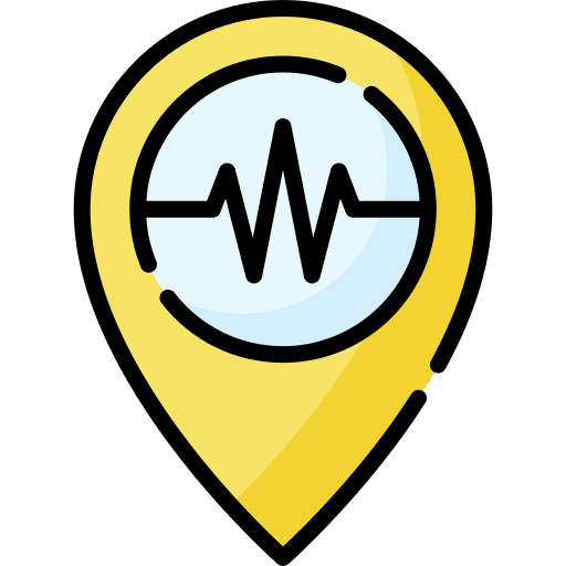 Earthquake map point seismic seismometer icon