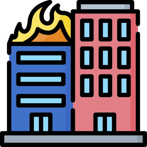Fire buildings ecology and environment truck icon