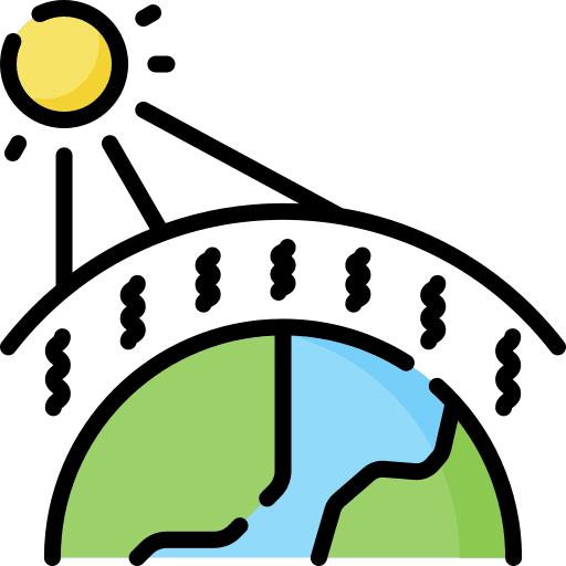 Greenhouse effect world global warming climate change icon