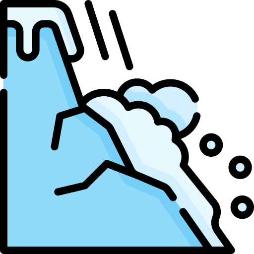 Snow avalanche winter season ice ecology and environment icon