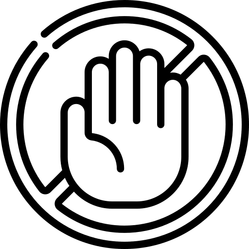 Stop violence no violence forbidden empowerment icon