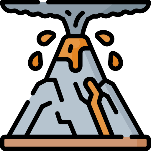 Volcano eruption landscape ecology and environment icon