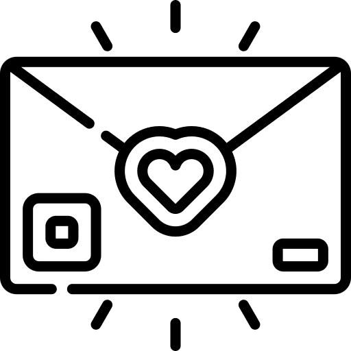 Letter heart love and romance love letter icon