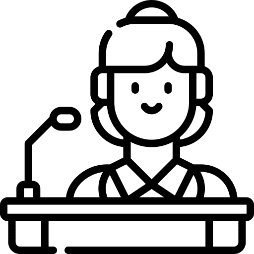 Speech feminism woman tribune icon