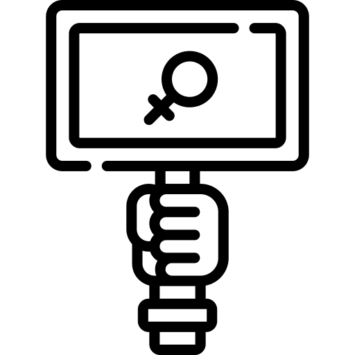 Feminism symbol hand placard icon