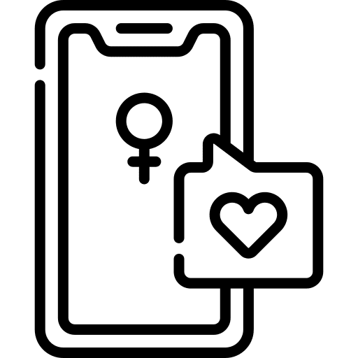 Smartphone female app girl icon