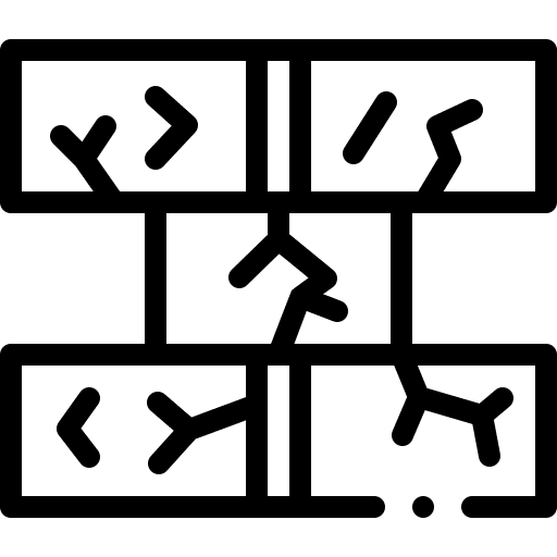 Brick broken brickwall recycle icon