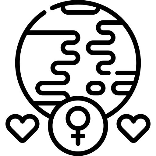 Womens day female feminism planet icon