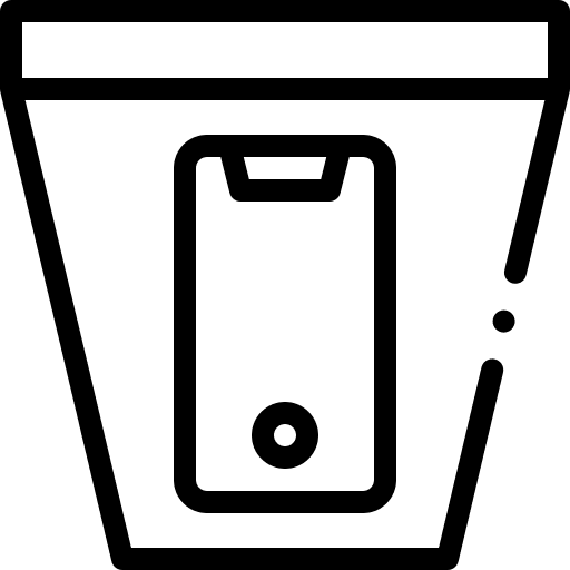 Electronics cellphone discard bin icon