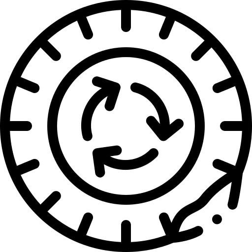 Tire recycle vehicle wheel icon
