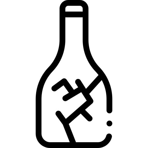 Broken bottle waste glass broken bottle icon