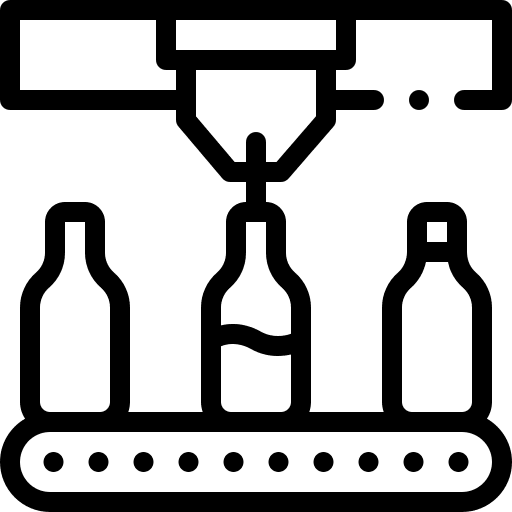 Conveyor belt conveyor belt wine bottle production icon