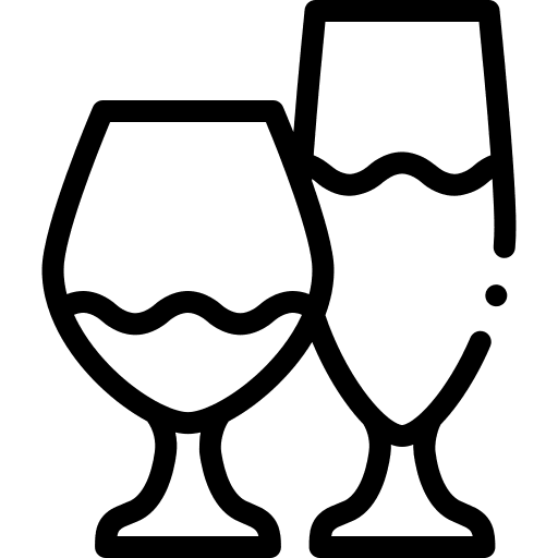 Wine glasses food and restaurant alcoholic wine icon