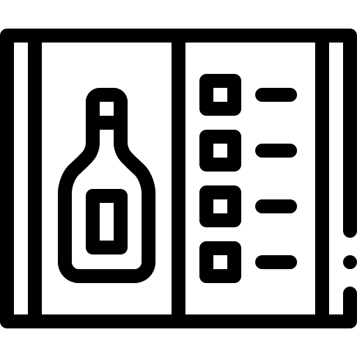 Wine menu food and restaurant beverage bar icon