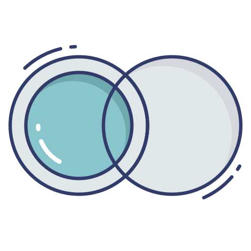 Contact lens healthcare and medical optical contact lens icon