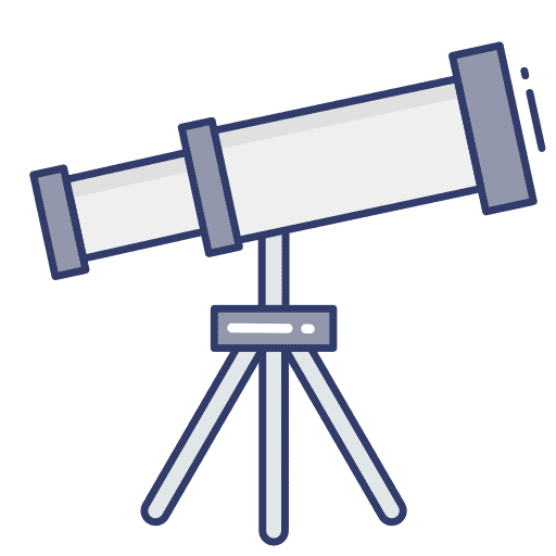 Telescope observation astronomy scope icon