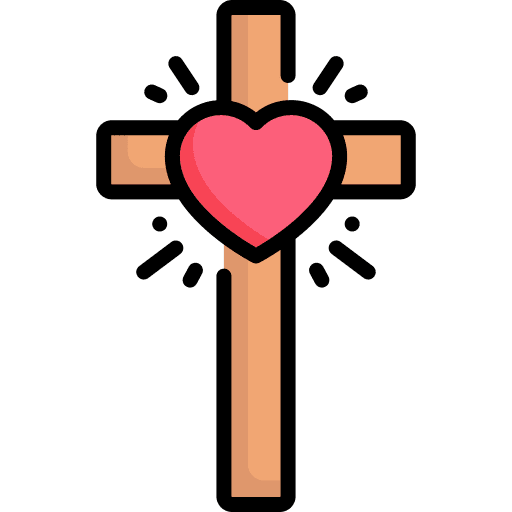 Cross heart christianism cultures icon