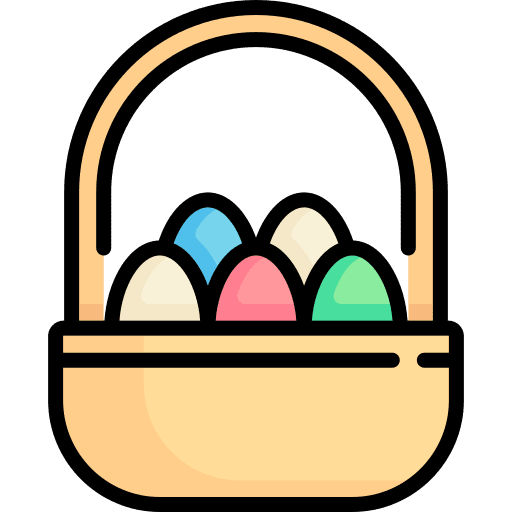 Eggs basket decoration cultures icon