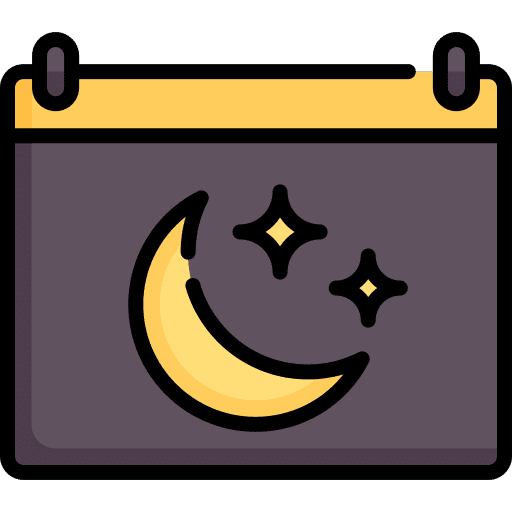 Calendar calendary half moon night icon
