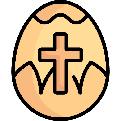 Egg easter painting cross icon