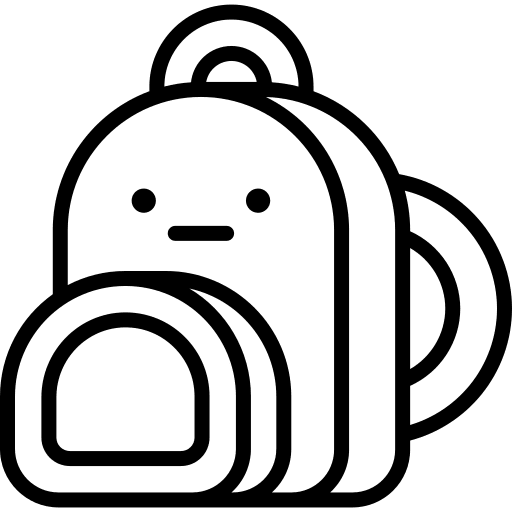 Backpack baggage bag travel bag icon