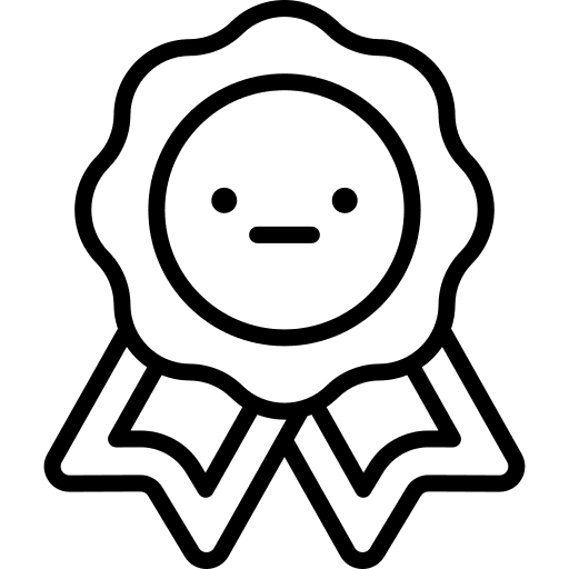 Medal champion certification badge icon