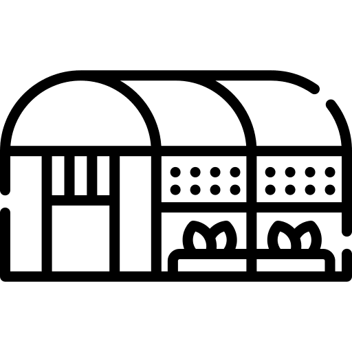 Greenhouse farming and gardening botanic cultivation icon