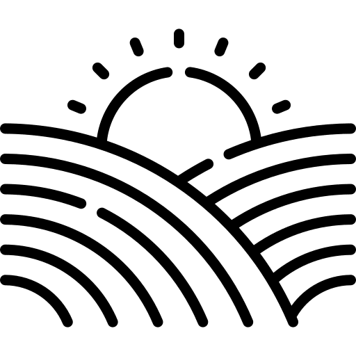 Land sun farming agriculture icon