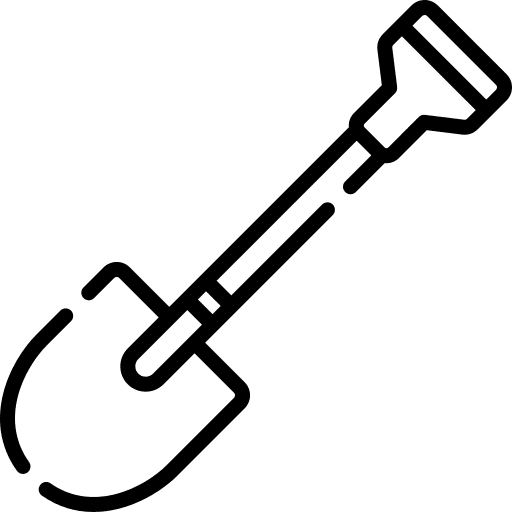 Shovel gardening spade farm icon