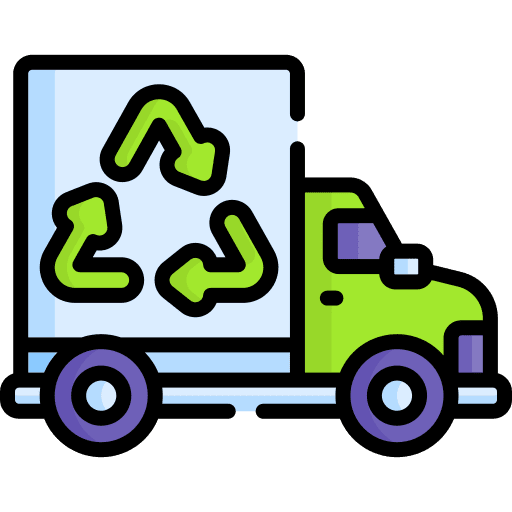 Truck forestry trash recycling icon