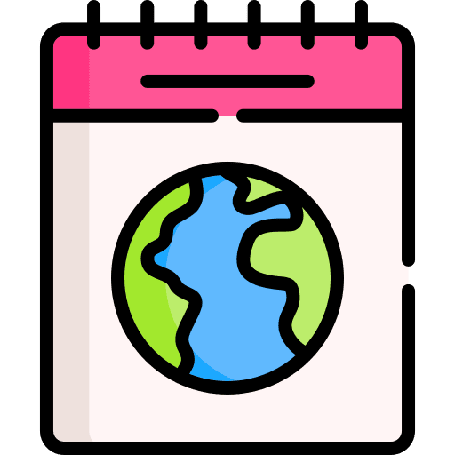 Earth day time and date organization planet icon