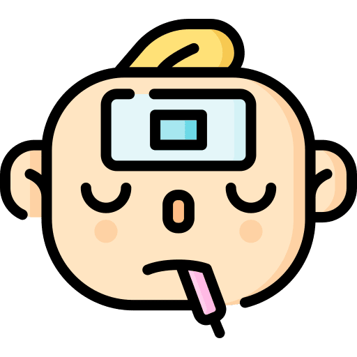 Fever child baby sick icon