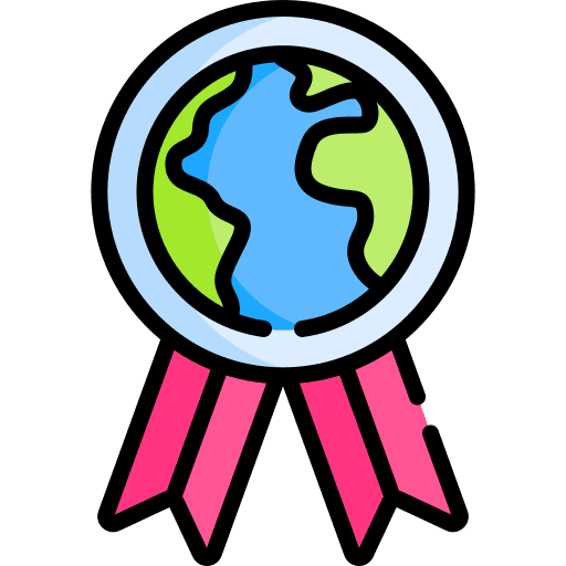 Medal planet earth day eco icon