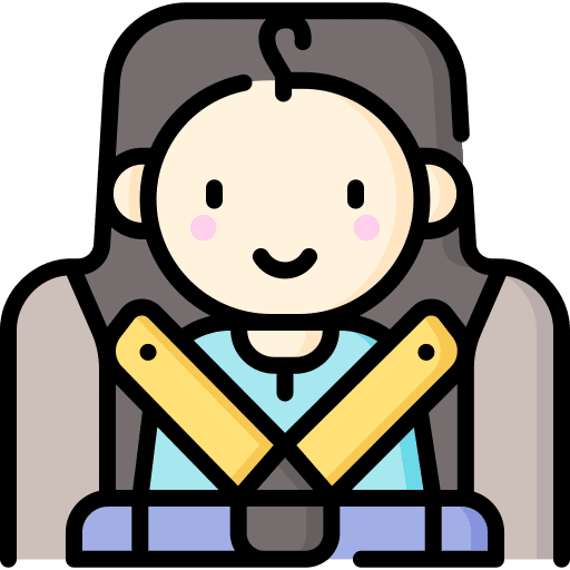 Baby car seat security kid car icon
