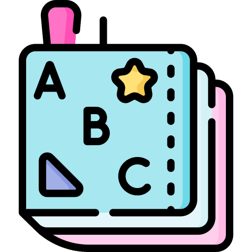 Book children abecedary fabric icon