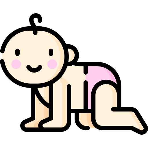 Crawling child caucasian toddler icon