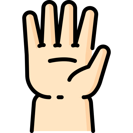Hand body parts block hand icon