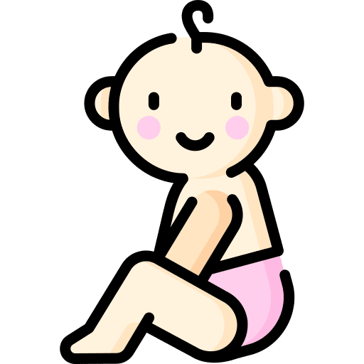 Sitting smile baby kid icon